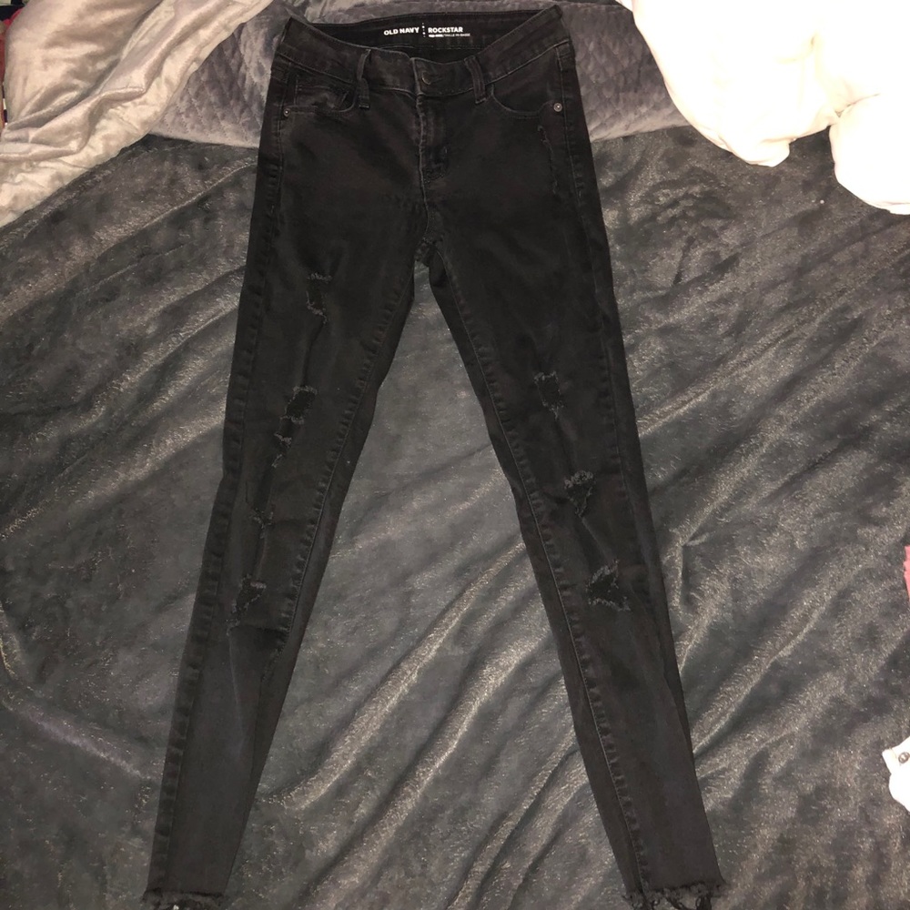 Distressed Black Jeans